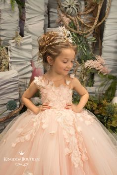 "Gorgeous peach flower girl dress with multilayered skirt, lace corset with buttons, lacing. Specially designed of unique girls dress pattern for your chic special occasions, wedding, birthday, first communion, pageant, bridesmaid party, Christmas. Item material: upper layer of the skirt - tulle with lace applique middle layer of the skirt - tulle lower layer of the skirt - taffeta corse t- satin with lace applique, lacing, buttons. Item colors: Peach Blush pink Size: 12m-2-3-4-5-6-7-8-9-10 The Peach Flower Girl Dress, Lilac Flower Girl Dresses, Peach Wedding Dress, Flower Girl Gown, Tulle Party Dress, Ball Gowns Princess, First Communion Dress, Kids Party Dresses, Tulle Flower Girl