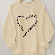 kostenloser Versand, schnellerer Kundendienst Chic Pattern, Sweatshirts Pattern, Crew Sweatshirts, Print Pullover, Casual Pullover, Heart Patterns, Amazon Tiktok, Sweatshirt Fashion, Hoodie Fashion