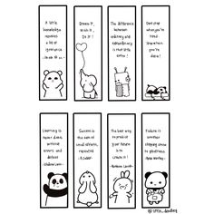 four bookmarks with pandas and other animals on them, one has an animal in the