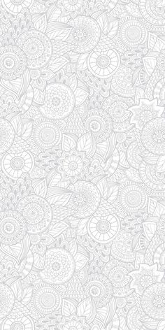 an abstract white background with lots of different shapes and sizes, including leaves and flowers