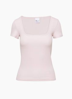 HOMESTRETCH™ SQUARENECK T-SHIRT | Aritzia Trip Outfit, Light Pink Tops, Digital Closet, Kinds Of Clothes, Cute Clothing, Warm Outfits, Christmas Wish, Christmas Wish List, Basic Outfits