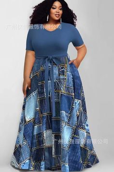 Shipping: Worldwide Express Shipping AvailableDelivery time: 7-15Days Fast ShippingReturns: Fast refund, 100% Money Back Guarantee. Print Maxi Dresses, Tencel Denim, Flowers Quotes, English Fashion, Personal Closet, Ankara Fashion, Denim Print, Denim Maxi Dress, Denim Maxi