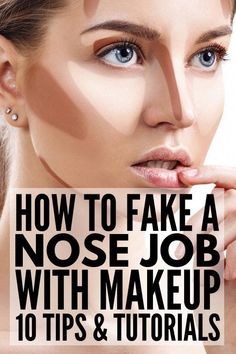 10 tips, tutorials, and products to teach you how to contour your nose with makeup for a smaller, thinner nose you'll love. Highlighter And Contour, Best Fake Eyelashes, Coconut Oil Face Mask, How To Contour, Nose Makeup, Makeup 2018, Eyelash Brands, Nose Contouring, Nose Shapes