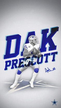 an image of a football player with the words dak pre - cut on it