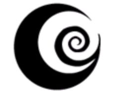 an abstract black and white spiral design