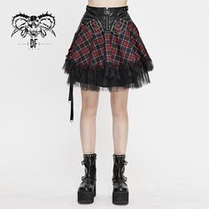 Make an edgy fashion statement with this stylish gothic plaid layered patchwork miniskirt. crafted from durable fabric, this skirt is designed to last. perfect for a night out or a special occasion, this skirt is sure to turn heads. Punk Skirt, Frilly Skirt, Layered Mini Skirt, Rock Style Clothing, Punk Outfits, Style Punk, Mesh Skirt, Plaid Mini Skirt, Plaid Skirts