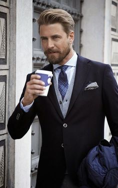 Style Gentleman, A Man In A Suit, Man In A Suit, Dress Shirt And Tie, Check Dress Shirt, Beard Model, Foto Tips, Sharp Dressed Man, Well Dressed Men