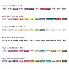 an image of color swatches in different colors and sizes for the same design scheme