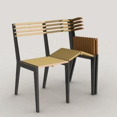 a chair made out of wood and metal