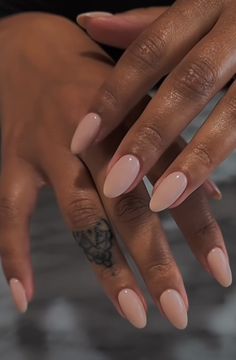 Nails Acrylic For Dusky Skin, Flesh Colored Nails, Nude Nails Black Women Almond, Glazed Donut Nails Black Skin, Almond Nails By Skin Tone Range, Acrylic Nails On Black Skin, Nail Polish Colors For Dark Skin, Nail Inspo Brown Skin, Nails For Black People