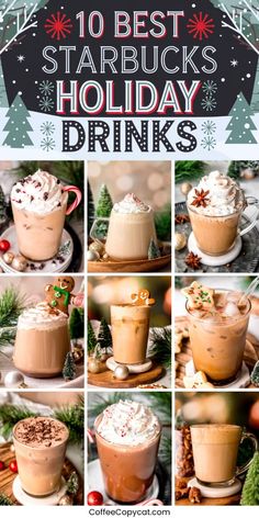 the best starbucks holiday drinks for everyone to enjoy this christmas season, including hot chocolate and whipped cream