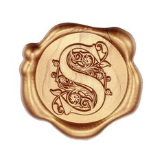 a wax stamp with the letter s on it