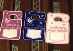 three baby bibs that say tooth fairy, tooth fairy and tooth fairy