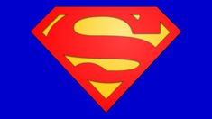 a superman logo on a blue background