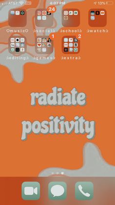 an orange background with the words radiote positivity on it's side