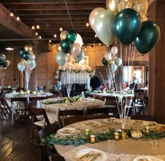 tables with plates and place settings are set up for a party