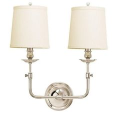 Marlow Trees - Two Light Wall Sconce - 16 Inches Wide by 15.875 Inches High-Polished Nickel Finish. Designs of distinction and manufacturing of the highest quality are synonymous with the name Bailey Street Home Lighting. Found in interiors of many of the most exclusive residential and hospitality environments, their products are meticulous in design and manufactured to exacting standards. Assembly Required: Yes Back Plate Width: 5.00 Dimable: Yes Shade Included: Yes Shade Dimensions: 5.38 x 6.5 Polished Nickel Bathroom Fixtures, Polished Nickel Bathroom, Nickel Bathroom, Bathroom Sconces, Glass Vanity, Master Bed, Incandescent Lamp, Home Decor Lights, Wall Light Fixtures