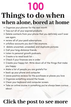 Things To Do When Alone, Bored At Home, 100 Things To Do, What To Do When Bored, Things To Do At Home, Productive Things To Do