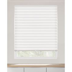 a window with white blinds in a kitchen