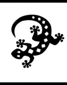 a black and white image of a gecko on a white background with the letter g