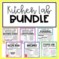 the kitchen lab bundle includes several printables