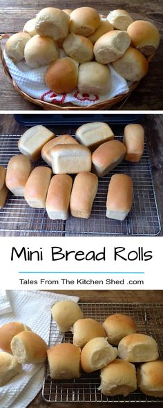 mini bread rolls sitting on top of a cooling rack