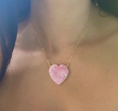 "Rhodonite heart 24k gold plated just around the edges so you can soak up the crystal energy. Chain is 18\" gold fill and can be shortened to any shorter length. 💕Each Heart Stone is a little different in size and appearance , choose the one you like from the second picture and corresponding drop down menu.✨ Rhodonite is a gorgeous stone and comes in shades of deep pink with black to light pink with beige. This gorgeous stone helps with all types of healing of the heart. It's uplifting and will Moonstone Pendant Necklace, Crystal Heart Necklace, Heart Stone, Crystal Energy, Turquoise Heart, Stretch Band, Gold Heart Necklace, Silver Heart Necklace, Deep Pink