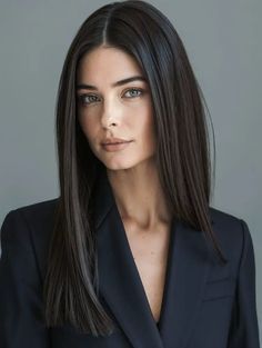 Professional Straight Hairstyles, Sleek And Straight Hair, Medium Haircut Straight Hair, Long Black Hair Straight, Best Haircut For Straight Hair, Voluminous Straight Hair, Jet Black Straight Hair, Long Hair One Length, Styles For Long Straight Hair