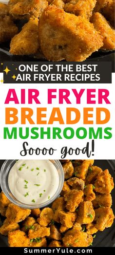 Learn to make air fryer breaded mushrooms! This homemade air fryer fried mushrooms recipe is even better than the fried mushroom appetizer from your favorite restaurant. Make your breaded mushrooms in the air fryer irresistible with a little drizzle of butter and creamy ranch dip. You’ll love these easy mushrooms that are golden crisp on the outside and tender on the inside. Fried Mushrooms Recipe, Creamy Ranch Dip, Air Fryer Mushrooms, Mushroom Appetizer, Fried Mushroom Recipes, Cornmeal Bread, Breaded Mushrooms, Mushroom Appetizers, Creamy Ranch Dressing