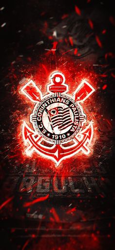 an image of the chicago fire department logo in red and black with flames around it