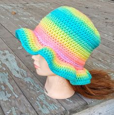 a crocheted hat on top of a mannequin head