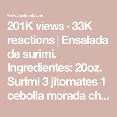 the text reads, 2011k views 3k reactions / ensalda de sumi ingredients