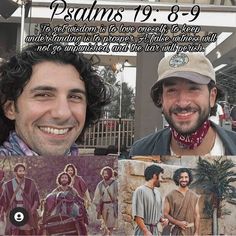 a collage of two men smiling for the camera and one is wearing a hat