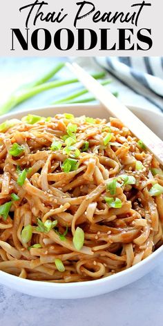 Thai Peanut Noodles in a bowl. Peanut Ginger Noodles, Peanut Noodle Sauce Recipe, Noodles With Peanut Butter Sauce, Peanut Butter Sauce Thai Rice Noodles, Cup A Noodles Recipes, Peanut Butter Garlic Noodles, Japanese Style Noodles Recipe, Recipes With Pad Thai Noodles, Peanut Butter Noodle Sauce