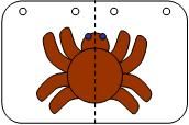 an image of a cartoon crab on a white background with two smaller crabs in the middle