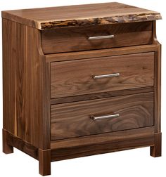 a wooden night stand with two drawers