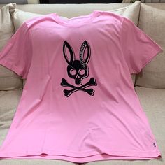 No Tag It Is Brand New Color Pink Psycho Bunny 3xl T-Shirt Bunny Pink, Bunny Shirt, Virtual Closet, 8th Grade, Pink Shirt, Shirts For Girls, Pink Black, New Color, Black Pink