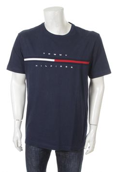 Vintage Tommy Hilfiger T-shirt Flag Logo Spell Out Navy Blue Size XL Tommy Hilfiger Shirt, Tommy Hilfiger T Shirt, Tommy Hilfiger Shirts, Striped Sleeve