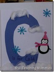 a handmade letter c is for penguin