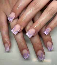 Abstract Short Nails, Mood 2024, Fly Nails, Nail Vibes, Euphoria Nails, Fab Nails, Acrylic Ideas, Purple Nail