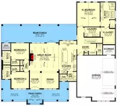 the floor plan for this house is very large and has two master suites on each side