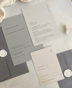 the wedding stationery is laid out and ready to be used