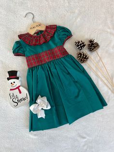 Girl Christmas Ruffle Dress Green Christmas Dress, Christmas Plaid, Plaid Christmas, Green Christmas, Christmas Dress, Holiday Collection, Free Giveaway, Ruffle Dress, Plaid