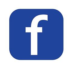 the facebook logo is shown in this blue and white square shape, with an arrow pointing up