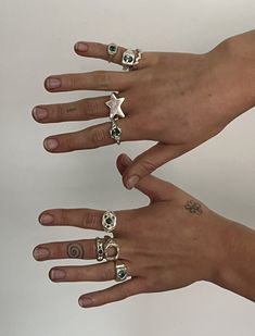 Sterling Silver Aesthetic, Etsy Silver Rings, Silver Rings Hand, Statement Jewelry Silver, Silver Ring Collection, Silver Ring Chunky, Funky Rings Silver, Eclectic Silver Jewelry