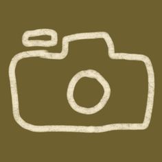 a camera drawn in white on a brown background