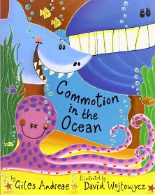 the book cover for common in the ocean with an octopus and whale on it's back