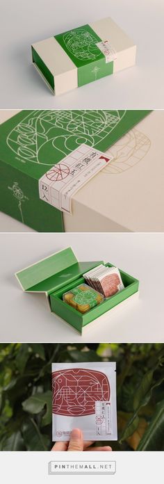 the packaging design is designed to look like it has been printed on and folded in green paper