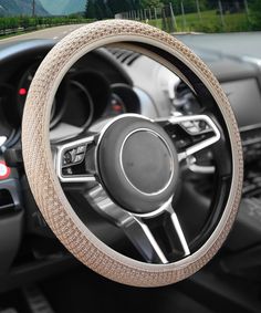 the steering wheel cover is made out of woven