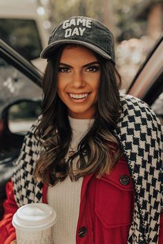 Get game day ready with this trendy baseball cap! - A rounded bill - An adjustable back - Cute sherpa 'GAME DAY' lettering on the front - This piece is perfect for fans of Georgia, Iowa, Texas Tech, Oklahoma State, Vanderbilt, Missouri, and more! Got Game, Texas Tech, Oklahoma State, Game Day, Iowa, Oklahoma, Missouri, Vintage Black, Baseball Cap